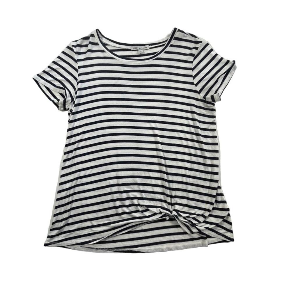 Green Envelope LA , Size M, Striped Short Sleeve Topp